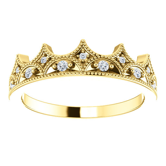 Enchanted Disney Belle Diamond Tiara Ring with Citrine 14K Yellow Gold  Jewelry 1/10 CTTW | Jewelili